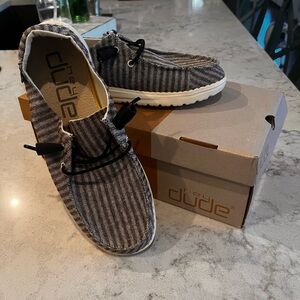 Hey Dude Striped Casual Shoes - Black and Gray